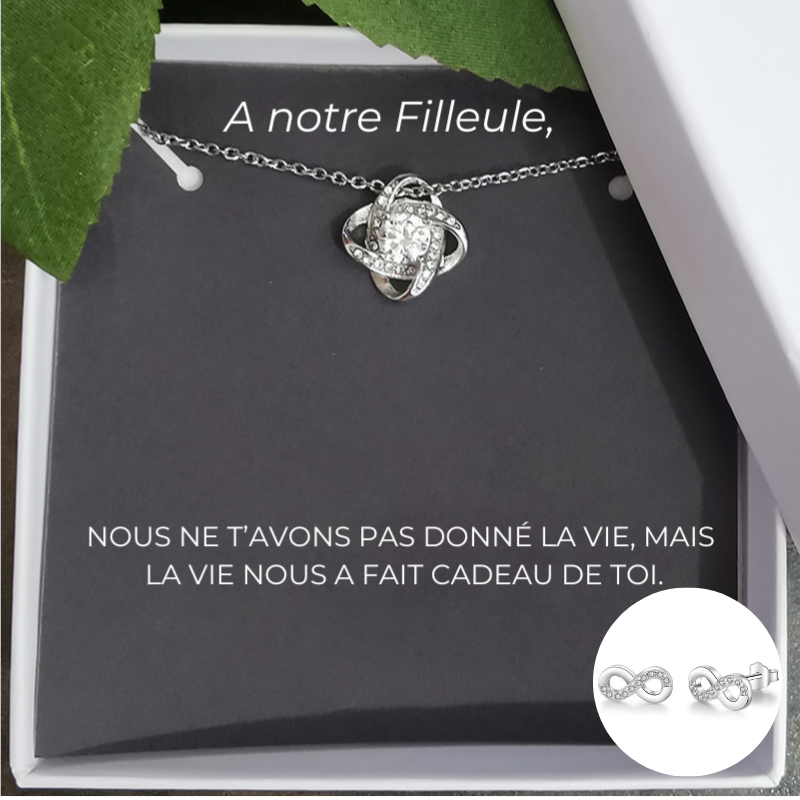 Collier Trèfle A ma Filleule + la Carte "A ma Filleule"