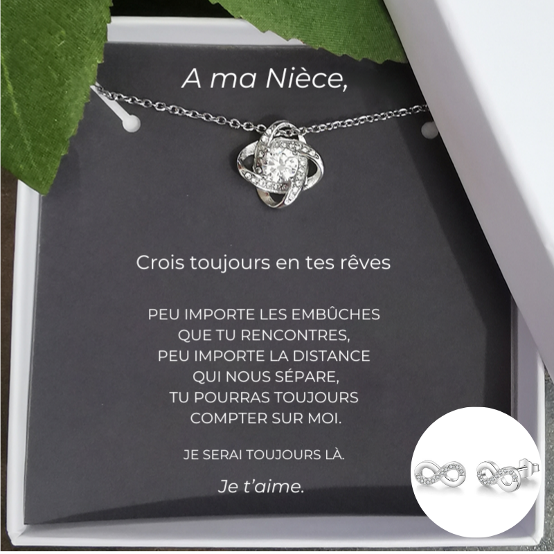 Collier Trèfle A ma Nièce + la Carte "A ma Nièce"