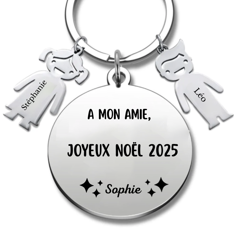 Porte-clé personnalisé Joyeux Noël Amie