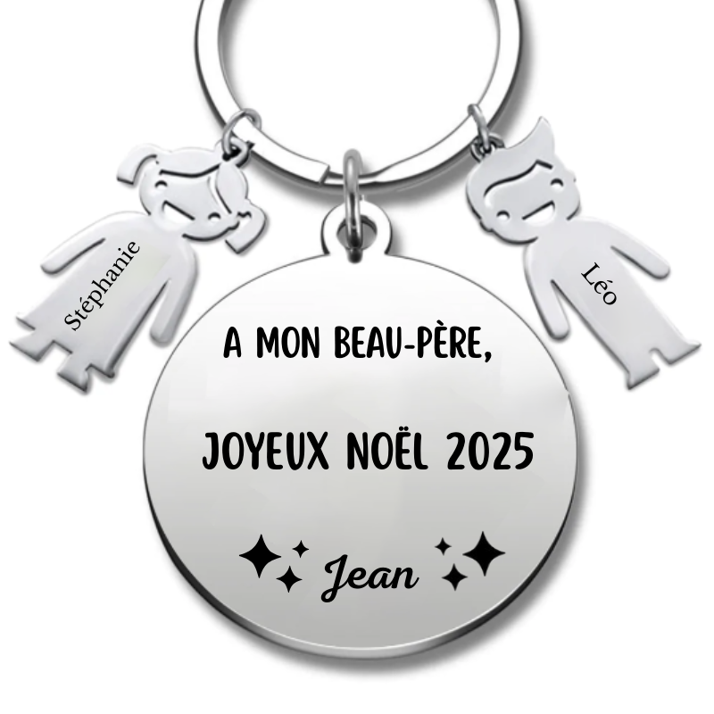 Porte-clé personnalisé Joyeux Noël Beau-Père