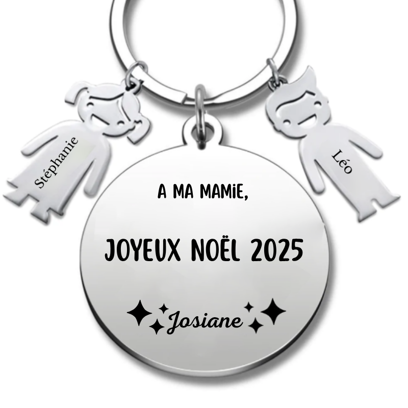 Porte-clé personnalisé Joyeux Noël Mamie