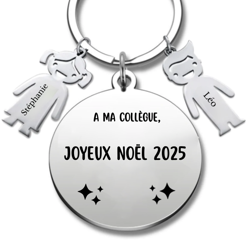 Porte-clé personnalisé Joyeux Noël Collègue