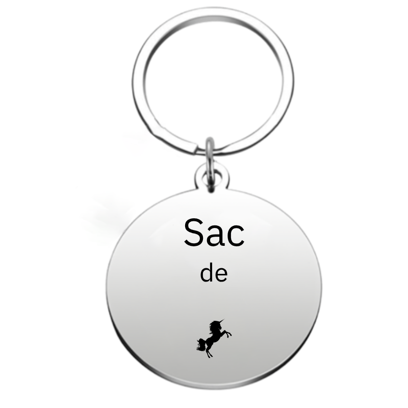 Porte-clé personnalisé Sac à Dos Rentrée Licorne