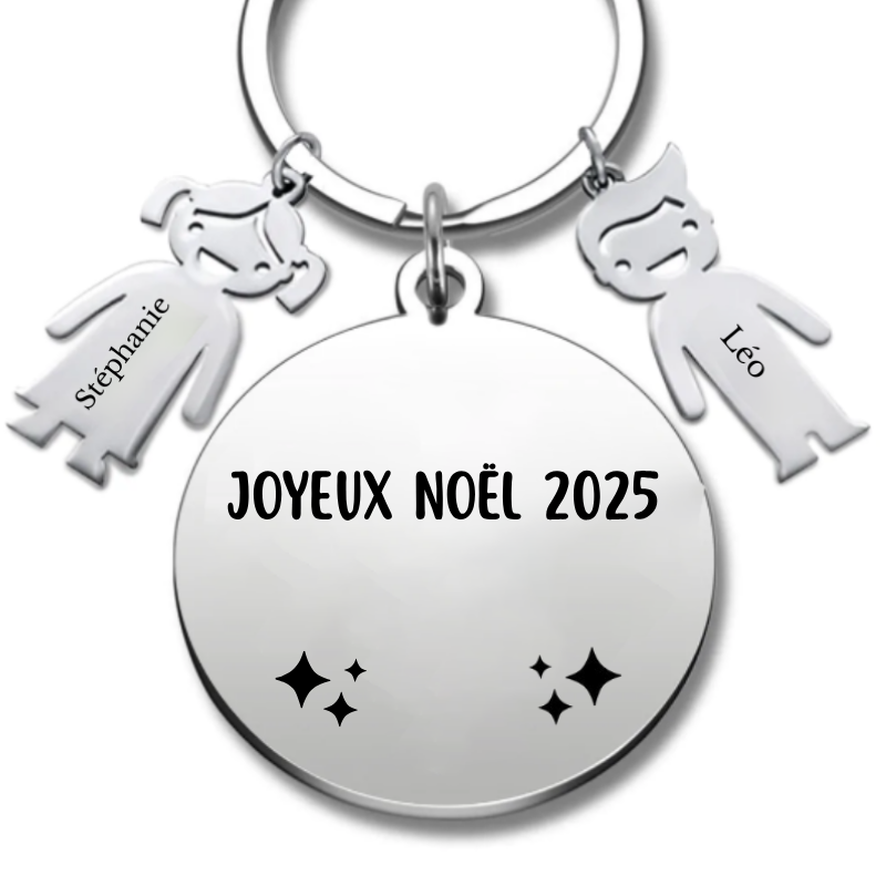 Porte-clé personnalisé Joyeux Noël Famille