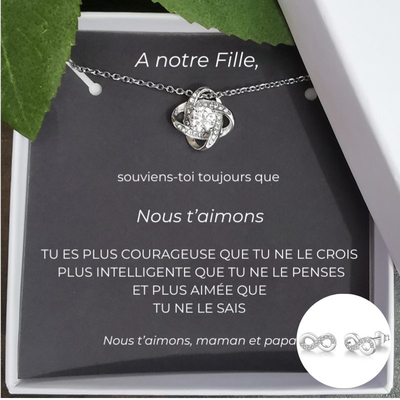 Le Collier Trèfle + la Carte "A ma Fille"