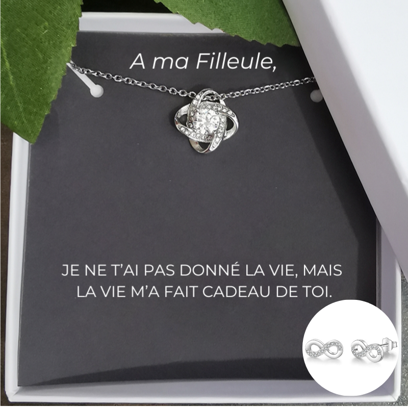 Collier Trèfle A ma Filleule + la Carte "A ma Filleule"