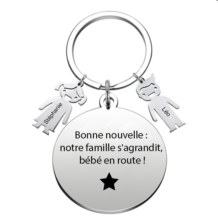 Le Porte-Clef "Bonne nouvelle : notre famille s'agrandit, bébé en route !"