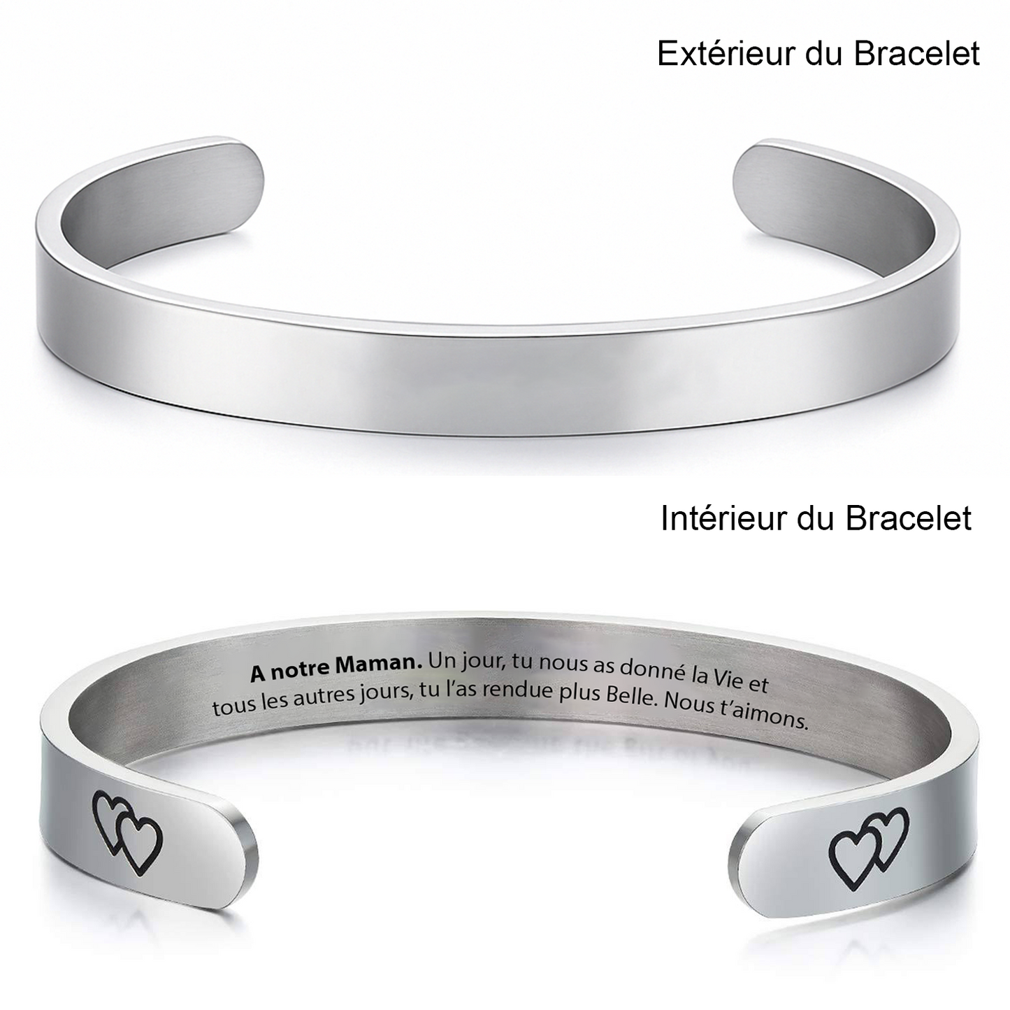 Bracelet Maman Ajustable et Personnalisé A Notre Maman A Personnaliser