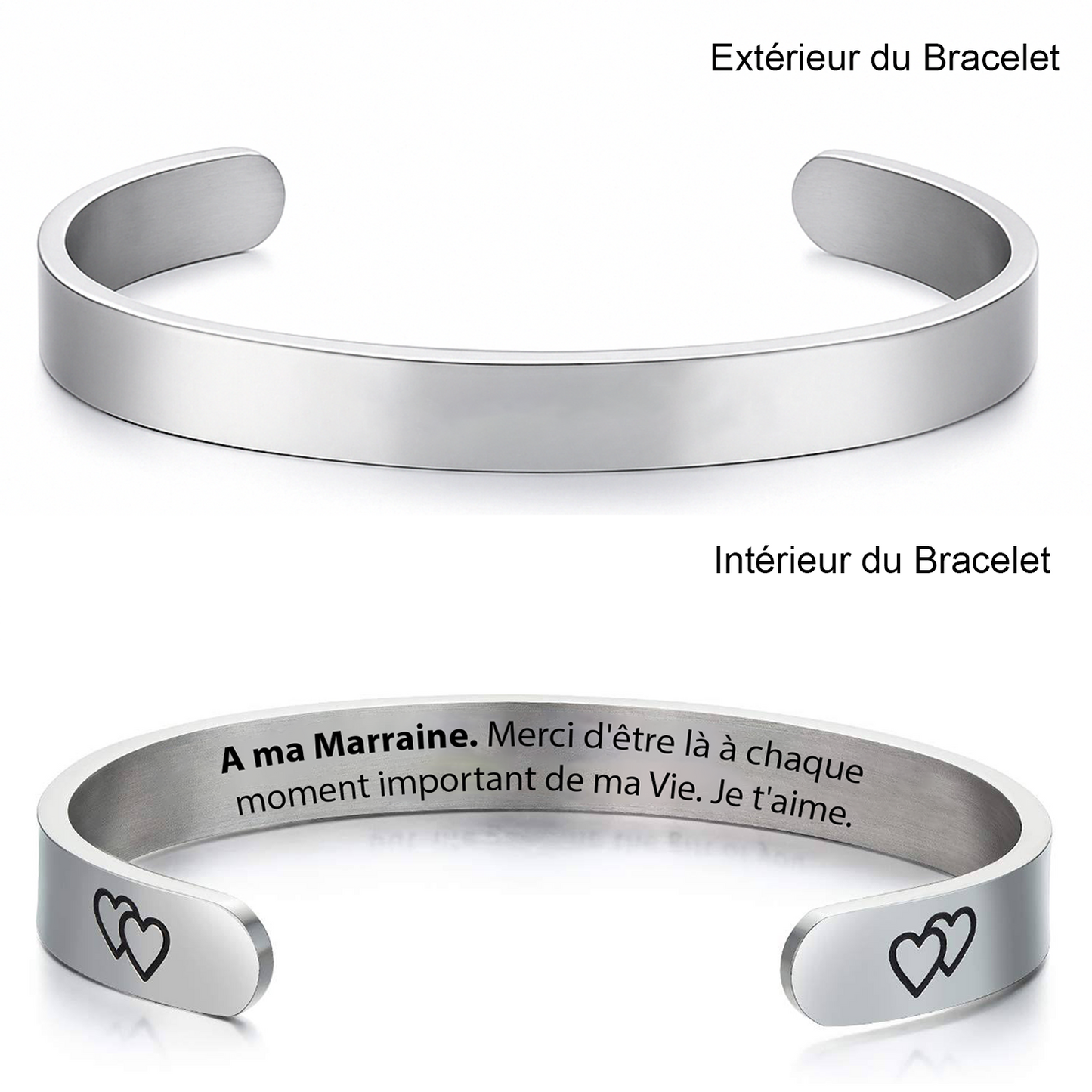 Bracelet Marraine Gravé et Ajustable