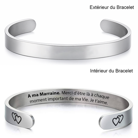 Bracelet Marraine Gravé et Ajustable