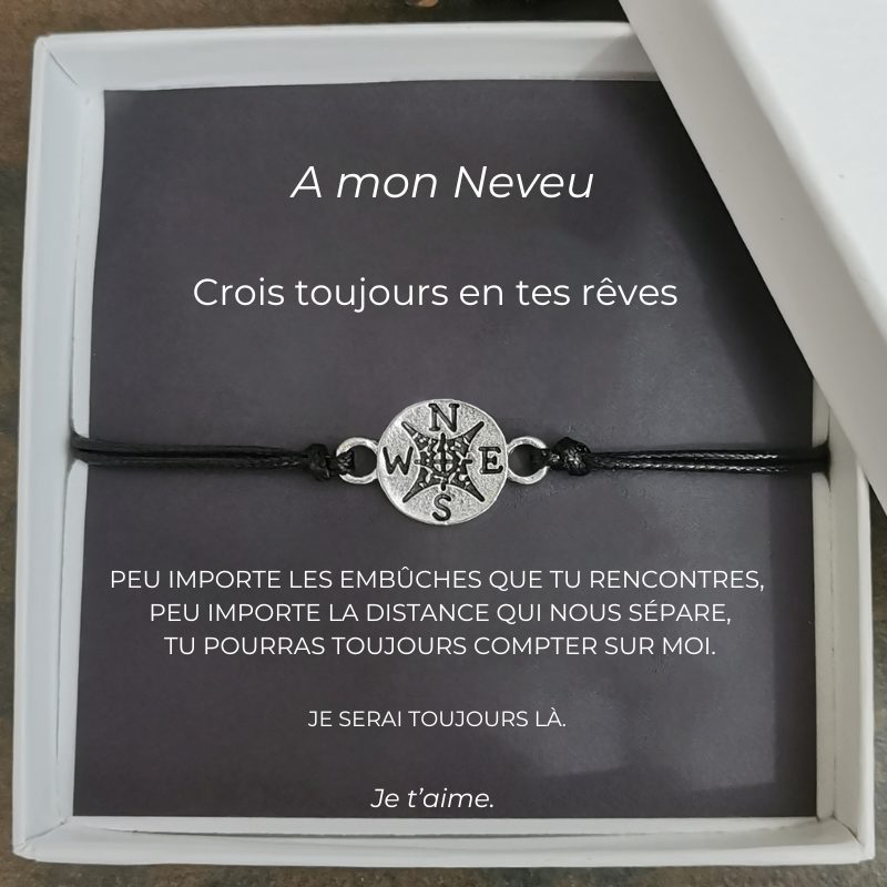 Le bracelet Contre vents et marées "A mon Neveu"
