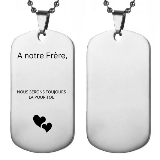 Collier Frère - Personnalisation FACE (Prénom)