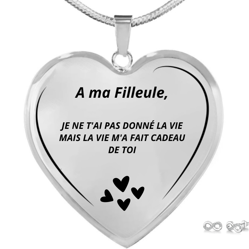 Collier Coeur A ma Filleule Grave