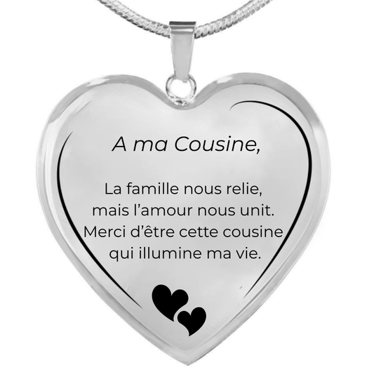 Collier Coeur Cousine A personnaliser