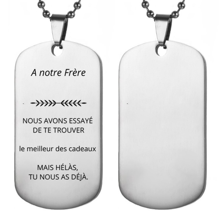 Collier Frère A Notre Frère Personnalisé A Personnaliser