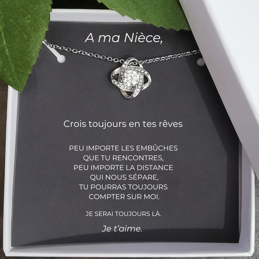 Collier Trèfle A ma Nièce + la Carte "A ma Nièce"
