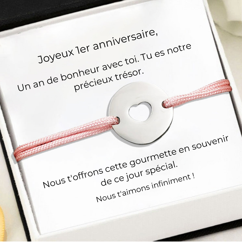 Gourmette Personnalisée Ajustable - Cadeau Fille 1 an