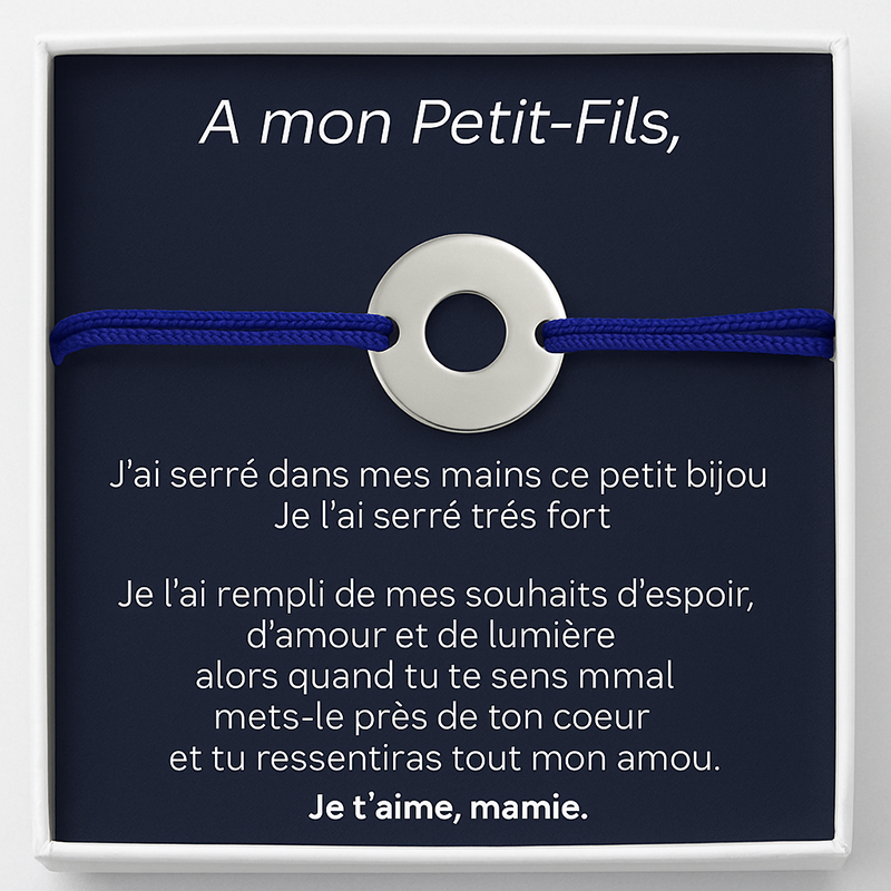 La Gourmette "A mon petit-fils" + la carte "A mon petit-fils"