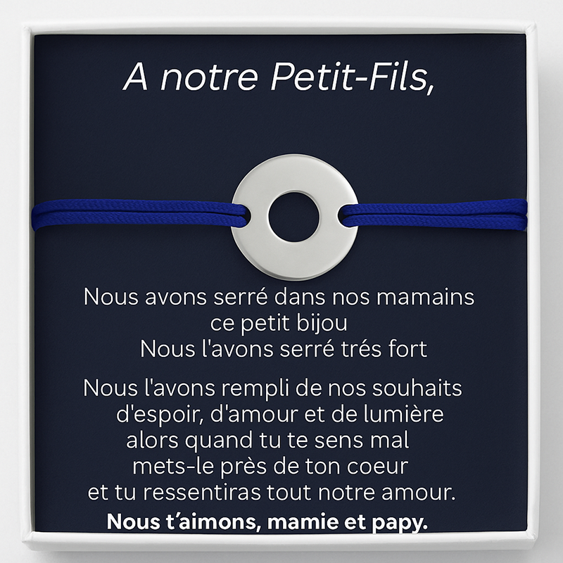 La Gourmette "A mon petit-fils" + la carte "A mon petit-fils"