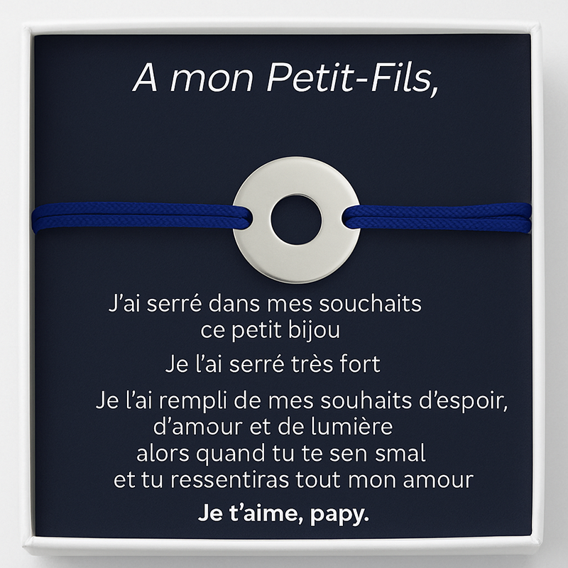 La Gourmette "A mon petit-fils" + la carte "A mon petit-fils"