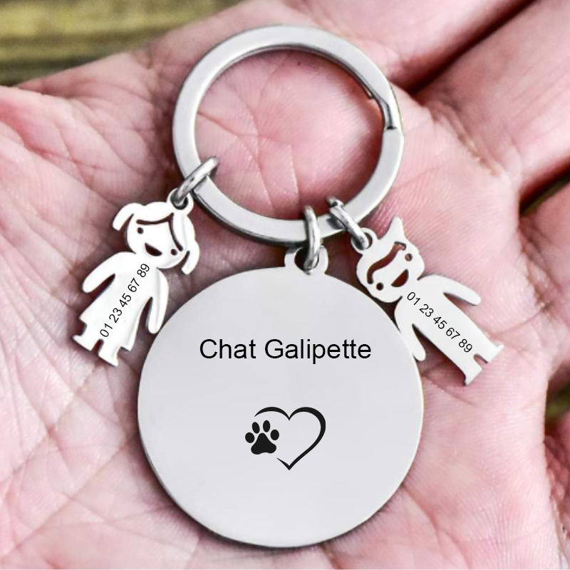 Médaille "Chat XXX" - Médaille Pour Chat personnalisable Nom et Téléphone