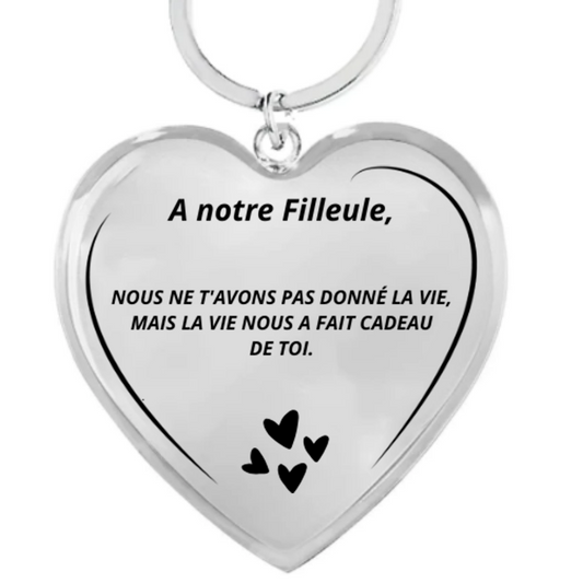 Porte-Clefs Coeur A ma Filleule Gravé