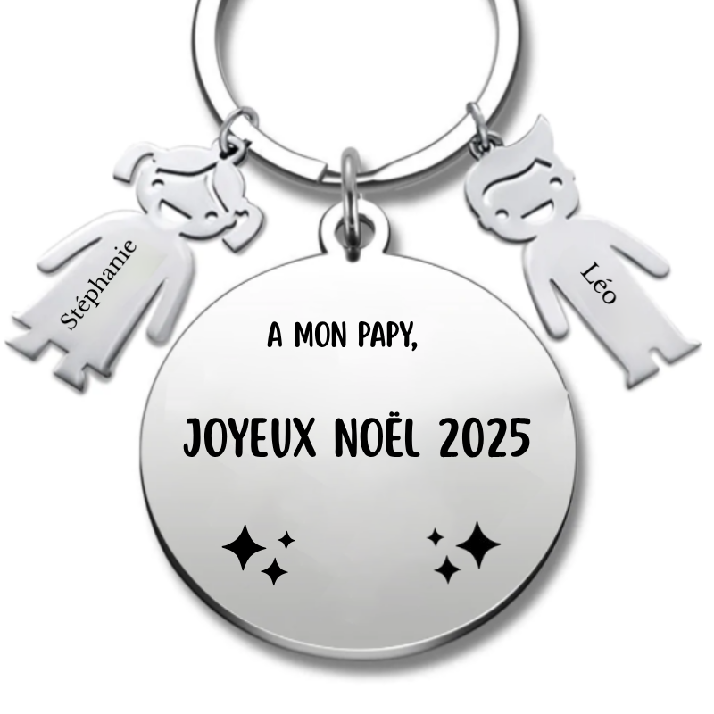 Porte-clé personnalisé Joyeux Noël Papy
