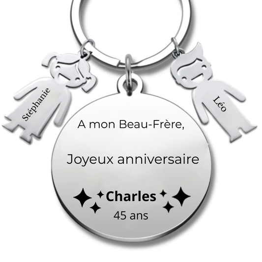 Porte-clé personnalisé Joyeux Anniversaire Beau Frère