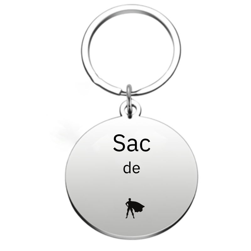 Porte-cle personnalise Sac de XXX - Super Héro