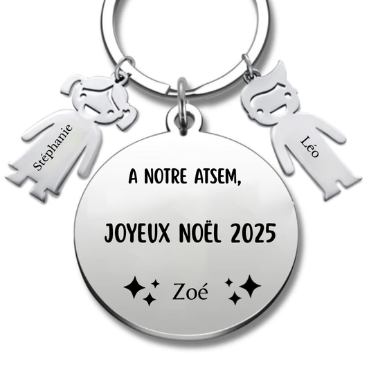 Porte Clé ATSEM Personnalisé Joyeux Noël ATSEM A Notre ATSEM