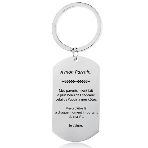 Porte Clé Parrain "A mon Parrain"