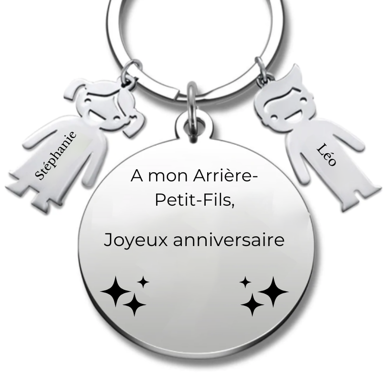 Porte Clé personnalisé Joyeux Anniversaire Arrière Petit-Fils