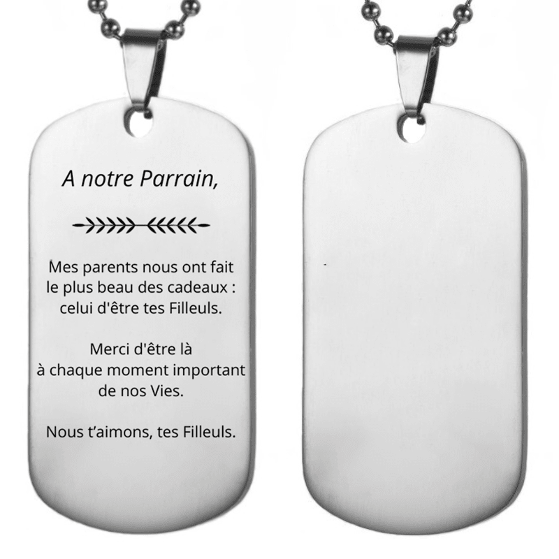 Collier Parrain Gravé — A mon Parrain Personnalisé