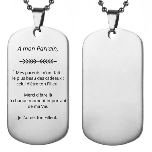 Collier Parrain Gravé — A mon Parrain Personnalisé