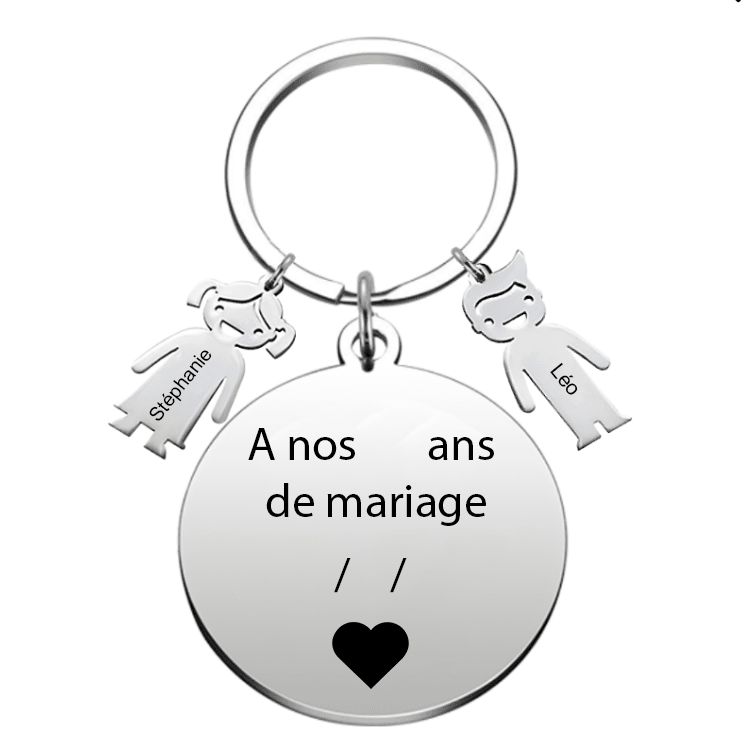 Le Porte-Clef "A nos XX ans de mariage" - Les Bijoux de Marilou