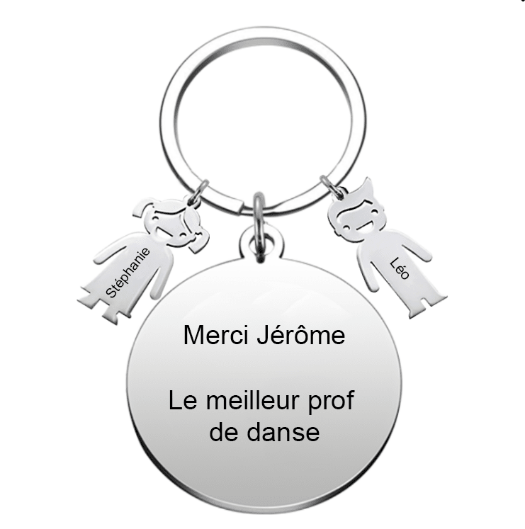 Le Porte - Clef Merci "Merci XXX, le meilleur prof de YYY" - Les Bijoux de Marilou