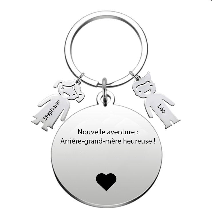 Le Porte - Clef "Nouvelle naissance : Arrière - Grand - Mère heureuse" - Les Bijoux de Marilou