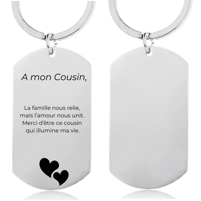 Porte Clé Cousin Personnalisé - Les Bijoux de Marilou