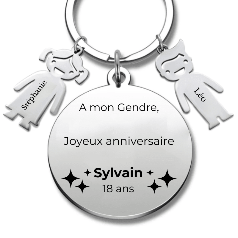 Porte Clé Gendre Personnalisé Joyeux Anniversaire Mon Gendre - A personnaliser (Prénom/Age) - Les Bijoux de Marilou