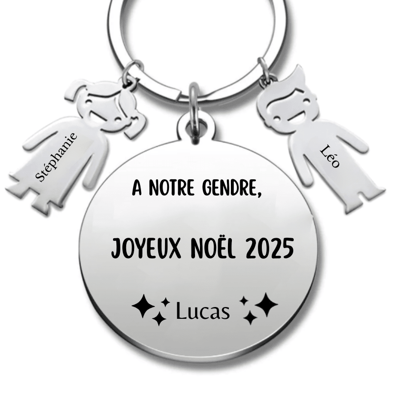 Porte Clé Gendre Personnalisé Joyeux Noël Gendre - A personnaliser (Prénom) - Les Bijoux de Marilou