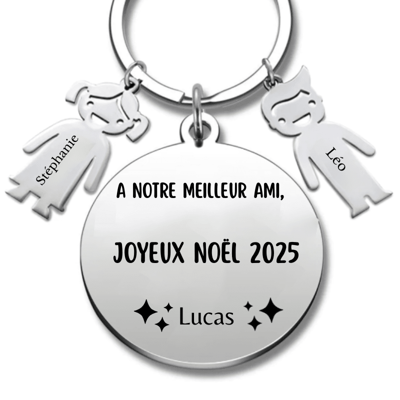 Porte Clé Meilleur Ami Personnalisé Joyeux Noël Meilleur Ami - Les Bijoux de Marilou