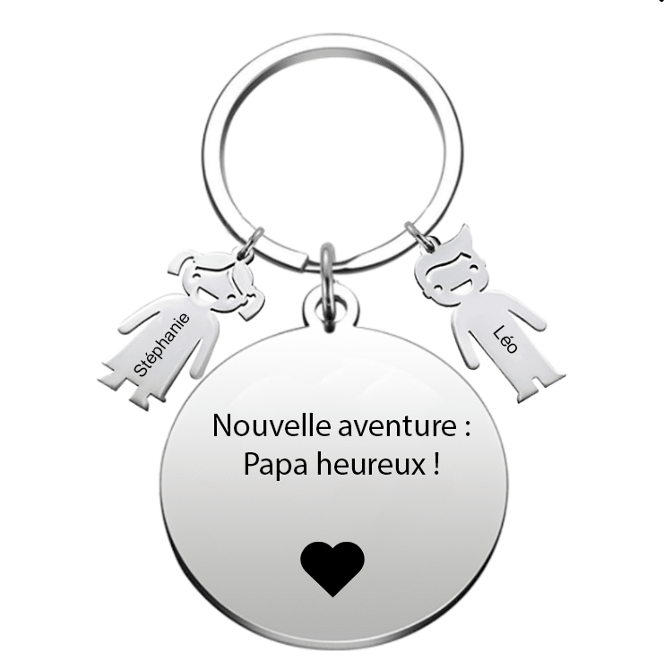 Porte Clé Naissance Papa Personnalisé - Les Bijoux de Marilou