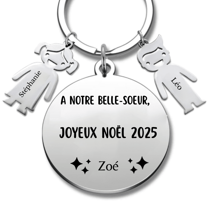 Porte Clé Personnalisé Joyeux Noël Belle Soeur - Les Bijoux de Marilou