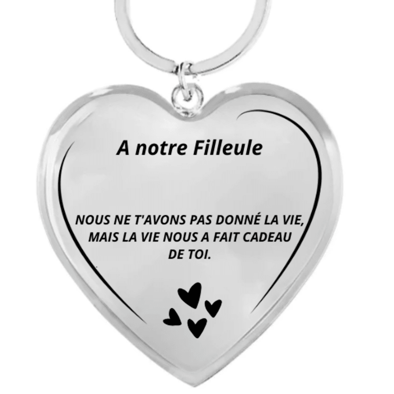 Porte - Clé pour Filleule Coeur Personnalisé - Les Bijoux de Marilou