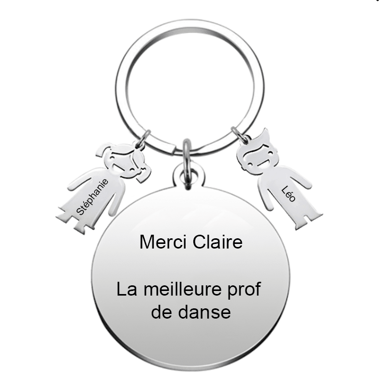 Porte-Clef Merci "Merci XXX, la meilleure prof de YYY" - Les Bijoux de Marilou