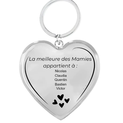 Le Porte-Clef Coeur "la meilleure des mamies"