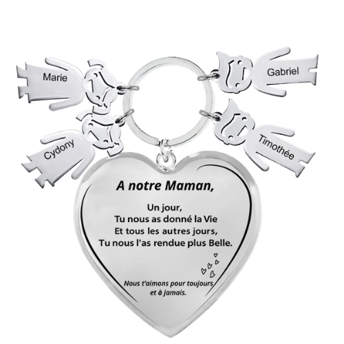 Le Porte-Clef Coeur "Maman"