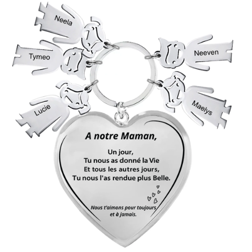 Le Porte-Clef Coeur "Maman"
