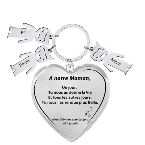 Le Porte-Clef Coeur "Maman"
