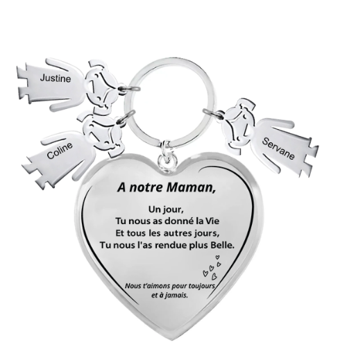 Le Porte-Clef Coeur "Maman"